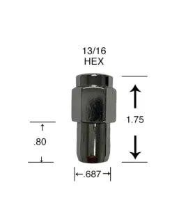 8507 ASCOT Pack Mag Cragar Shank Hex Lug Nuts