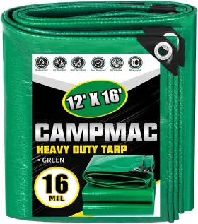 16MIL-GREEN CAMPMAC Tarp Mil Apos