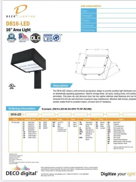 D816 DECO LIGHTING Led Area Light