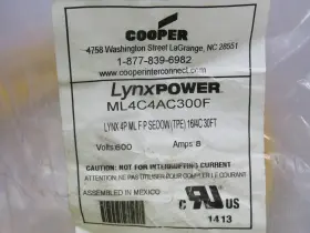 ML4C4AC300F EATON Lynxpower Mini Line Cordset Seow Cable #3
