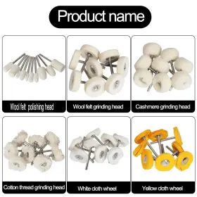 Yrmxbbymp FPPO Polishing Buffing Wheel Set Wool Felt Shank #3