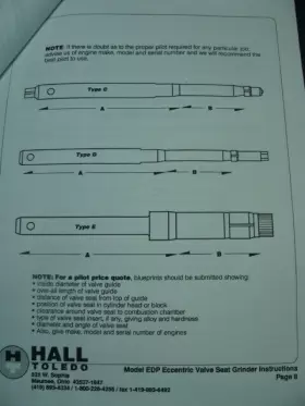 9714 HALL TOLEDO Valve Seat Grinding Pilot Top #3