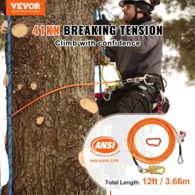 197988409236 LIVFITUP Vevor Steel Core Flipline Arborist Tree