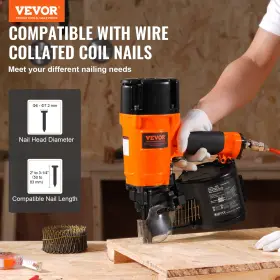 197988412038 LIVFITUP Vevor Coil Siding Nailer Pneumatic Nail