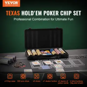 197988632832 LIVFITUP Vevor Poker Chip Set Playing Game