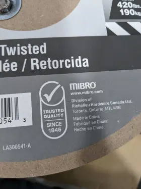 300541TV MIBRO Rope Ylw Polypropln Twist #3