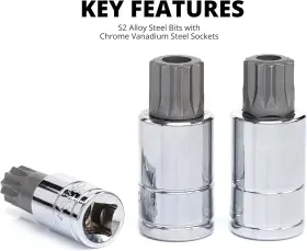 10057A NEIKO Xzn Triple Square Bit Set Spline Socket #2