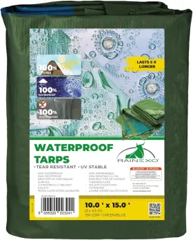 RX-150-10X15-GB RAINEXO Waterproof Tarps Mil