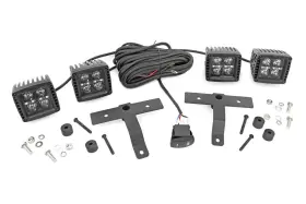 70823 ROUGH COUNTRY Quad Led Light Amber Drl Jeep Jl Jt Kit 70823 ROUGH COUNTRY Quad Led Light Amber Drl Jeep Jl Jt Kit