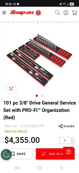 2101GSS01FR SNAP-ON Tools Drive General Service Set