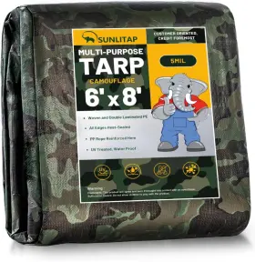 TARP-0608-CA-100 SUNLITAP Camouflage Waterproof Tarps Camo