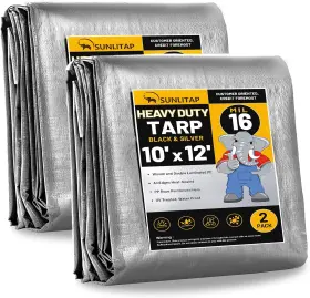 TARP1012SIBL-16MIL-2PACK SUNLITAP Mil Waterproof Tarp