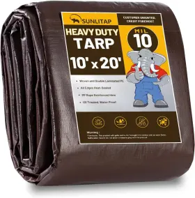 TARP1020BRSI-10MIL SUNLITAP Mil Waterproof Tarps