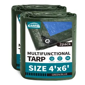 Tarpal 0000016 4x6 Feet Green Tarp 2-pack -finished Size Green/blue