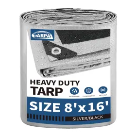 Tarpal Tpyh143031 8x16 Feet Tarps Silver 10.5mil Feet-finished Size Silver/black