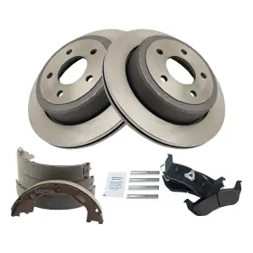 BKA38151 Rear Brake Rotor Pad Set Semi Metallic Parking Shoe