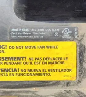 H-6985 ULINE Floor Box Drum Fan #2