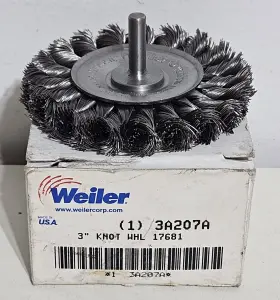 17681 WEILER Knot Wire Wheel Brush Rpm Die Grinder Stem Steel