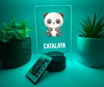 Uv Printed Cute Panda Light Up, Personalized Free, Animal Led Lamp, Kid Friendly. Fixed Price $17.99.