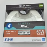 Simply Halo 4" Led White Recessed Downlight Ceiling Light All In One. Fixed Price $29.99.