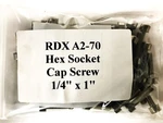 Rdx 1/4 Inch X 1 (25mm) Hex Socket Cap Screw A2-70-25 Lot Of 70 Nos. Fixed Price $31.89.