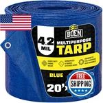Boen 20ft X Blue Poly Tarp Waterproof Multi-purpose Cover Outdoor Storage C. Fixed Price $68.72.