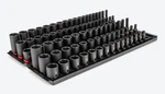 Tekton 3/8 Inch Drive 6-point Impact Socket Set With Rails And Trays (102-piece). Fixed Price $350.00.