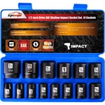 Epauto 1/2-inch Drive Sae Shallow Impact Socket Set, One Size, Blue/black. Fixed Price $40.76.