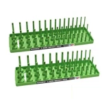 Hansen 3/8" Socket Organizer Holder Tray Set 3 Row Metric Sae Shallow Deep Green. Fixed Price $31.99.