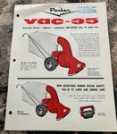 Parker Vac-35 Yard Vaccum Brochure Dcpa26. Fixed Price $21.99.