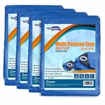 Blue Tarp Pack Of 4 Tarps Heavy Duty Waterproof 8x10 Large Multipurpose Poly Out. Fixed Price $53.66.