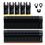 Fewell 55pcs Oscillating Saw Blades, Universal Titanium Multitool Black. Fixed Price $49.90.