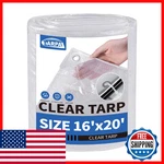 Tarpal Semi Clear Tarp 16x20ft Large Waterproof Plastic Tarps With Gr. Fixed Price $69.46.