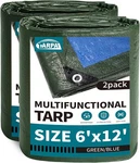 Tarpal 6x12 Feet Green Tarp Waterproof (2 Pack) Small Tarps Multipurpose Protect. Fixed Price $37.15.