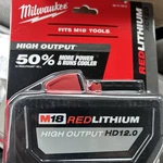 Milwaukee 48-11-1812 M18 Redlithium High Output Hd 12.0 Battery 1pack Genuine. Fixed Price $140.00.