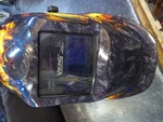 Lincoln Electric Viking 1740 Auto Darkening Welding Helmet Flame Design. Fixed Price $100.00.
