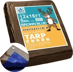 -5 Mil Brown/blue 12x16 Feet Tarp-lightduty Waterproof Tarpaulin-waterproof, Uv. Fixed Price $33.99.