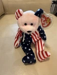 New Ty Beanie Baby Spangle Bear With Pink Face Plastic Tag Cover. Fixed Price $200.00.