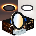 Cycevsun 12 Pack Black Recessed Lights 6 Inch With Night Light, Canless Ultra.... Fixed Price $240.92.