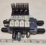 Numatics Manifold (4) Valve Assembly W/ 106-743c Base,(4) 181ba400a0b0461 Valves. Fixed Price $149.99.