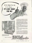 Vtg 1948 Print Ad Koch Refrigerator Us Navy Chef Uncle Sams. Fixed Price $8.24.
