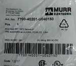Murr Elektronik 7700-40201-u040150 M12 Male 90 Deg/m12 Female 1.5m New Quantity!. Fixed Price $9.99.