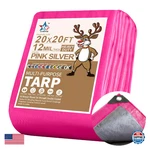 Starpyng-12 Mil Pink/silver 20x20 Feet Tarp-heavy Duty Poly Tarp-cover,waterproo. Fixed Price $82.93.