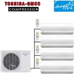 Quad Zone Energy Star Ductless Mini Split Air Conditioner - Hyper Heat Pump. Fixed Price $3106.10.