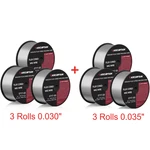 Arccaptain 6 Rolls .030" & .035" Gasless Welding Wire E71t-gs Mild Steel Mig 2lb. Fixed Price $58.99.