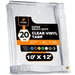 Clear Vinyl Tarp 10 X 12 20 Mil Heavy Duty Waterproof Grommets Super Transparent. Fixed Price $179.99.