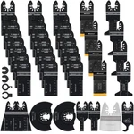Bionso 40 Pcs Oscillating Saw Blades, Premium Multitool Kit For Small, Black. Fixed Price $46.79.