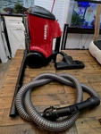 Sanitaire Red Canister Vacuum Cleaner Bagged Corded Hose Floor Tool. Fixed Price $75.00.