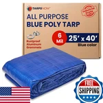 Tarpsnow Tarps Now 25x40 Ft Heavy Duty Plastic Tarp Blue Poly 6 Mil. Fixed Price $165.10.