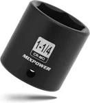 Mixpower 1/2" Drive Shallow Impact Socket, Cr-mo, 1-1/4", 6 Point, Radius Corner. Fixed Price $15.00.